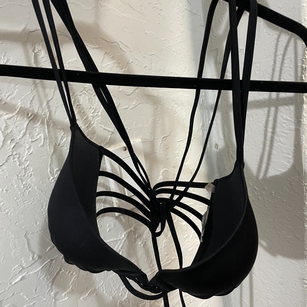 36D SHADE & SHORE Pushup Black Bikini Top